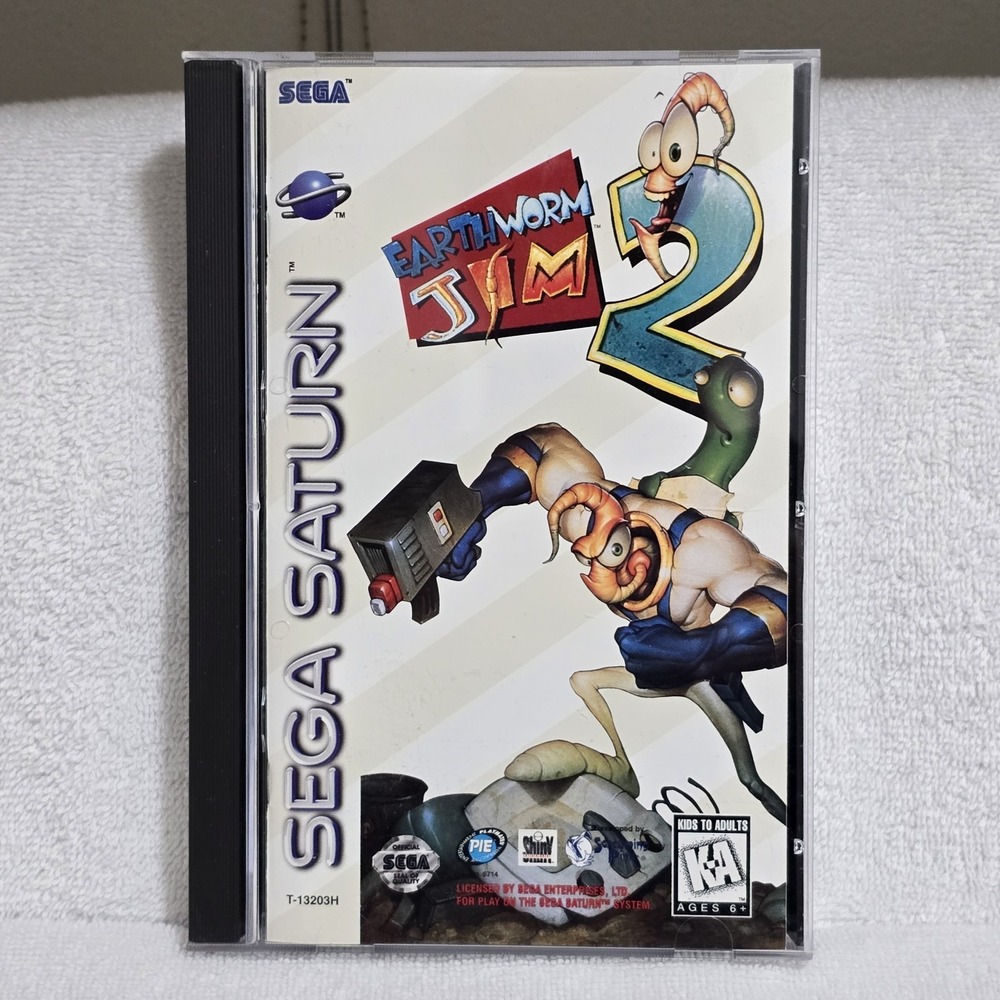 Earthworm Jim 2 (Sega Saturn, 1996) Authentic Complete Manual + Reg Card Nice